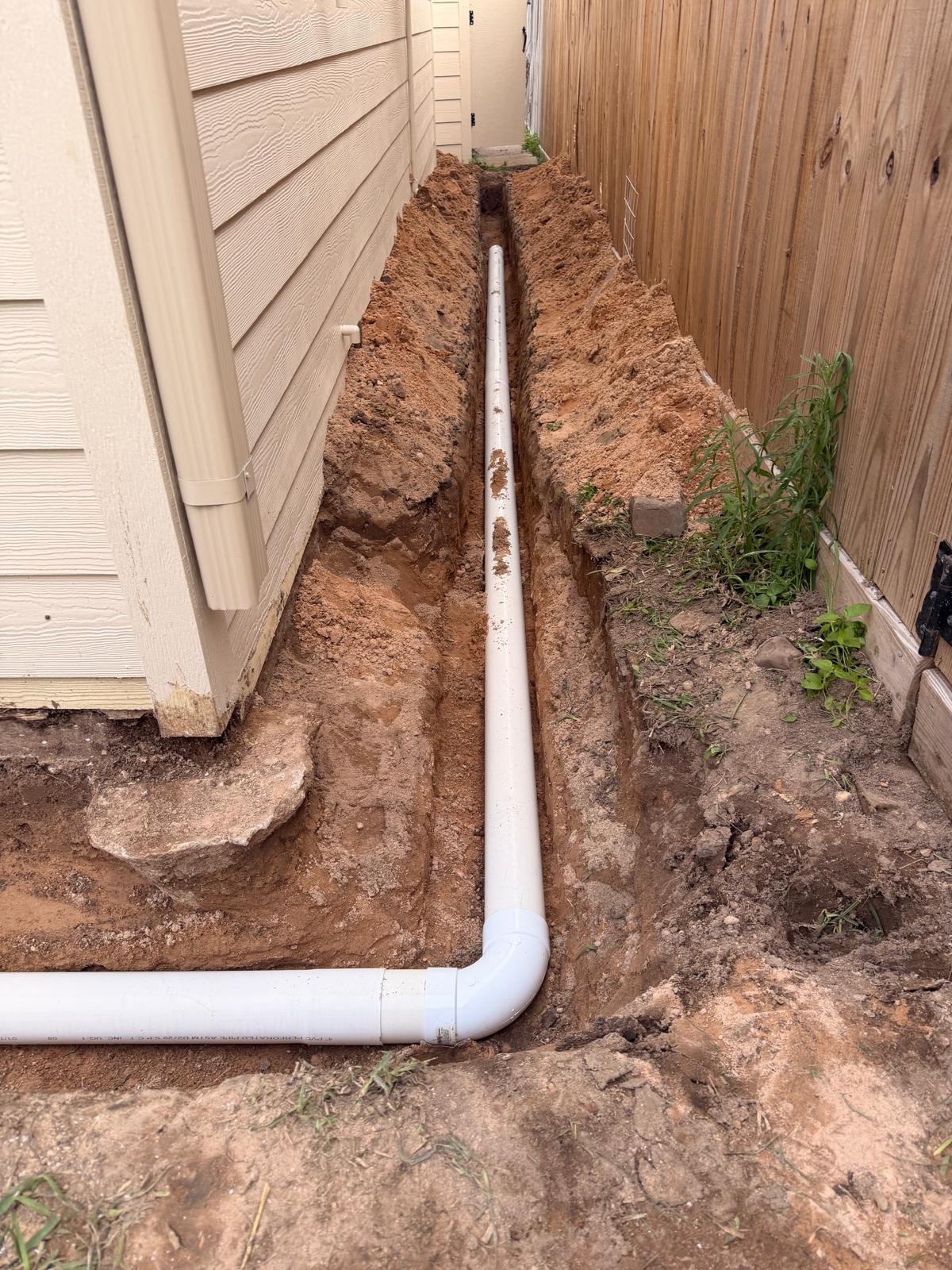 Professional underground drainage pipe installation